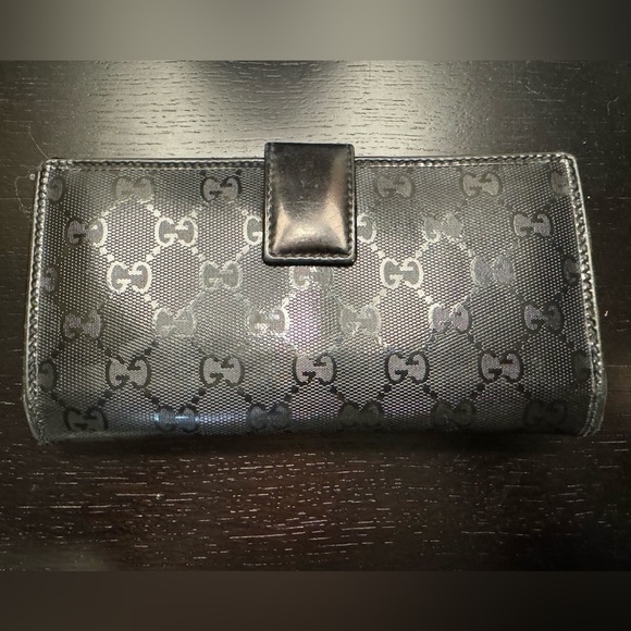 Stunning Authentic GUCCI shiny guccissima wallet clutch in black - Picture 3 of 8
